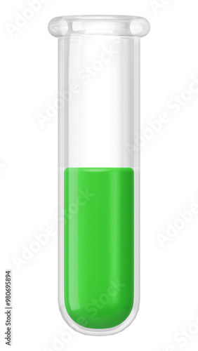 PNG 3D science test tube, element illustration, transparent background