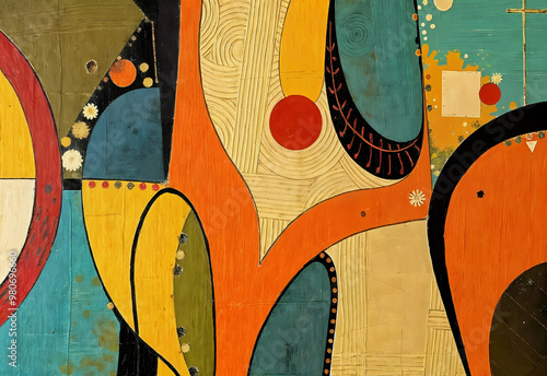 ancient abstract art seamless mix of colors and a tribal colorful connotation