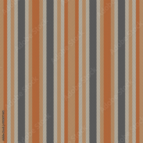 Outfit pattern seamless background, stylish vertical lines vector. Aesthetic fabric texture textile stripe in dim gray and bisque colors.