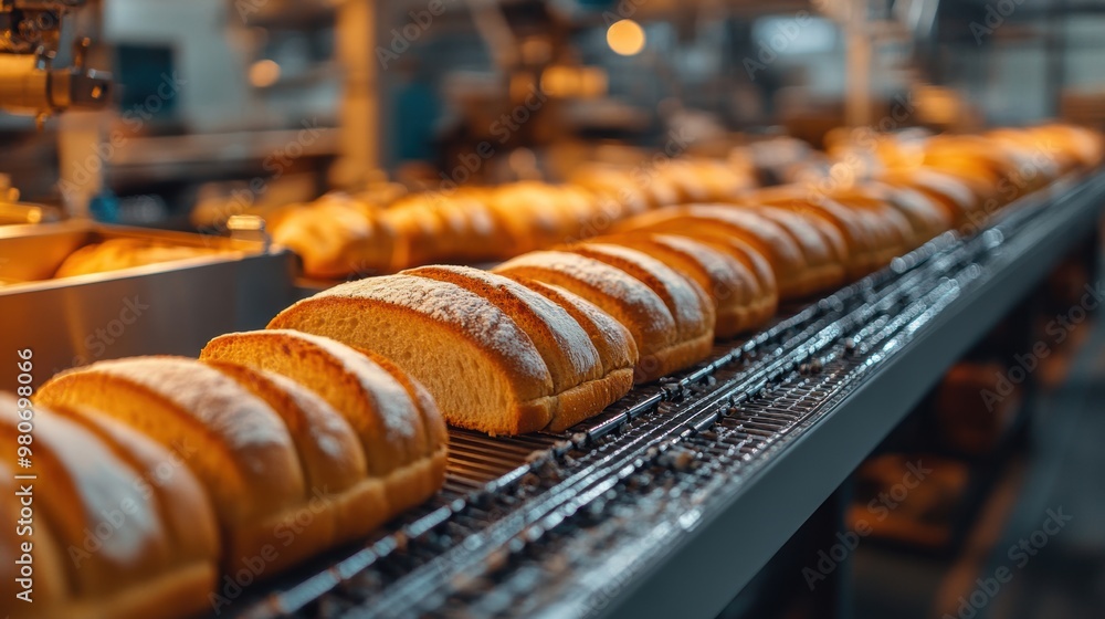 mockup banner showcasing modern technology in bakery production with an automated packaging line at a bread factory mockup banner showcasing modern technology in bakery production with an automated packaging line at a bread factory