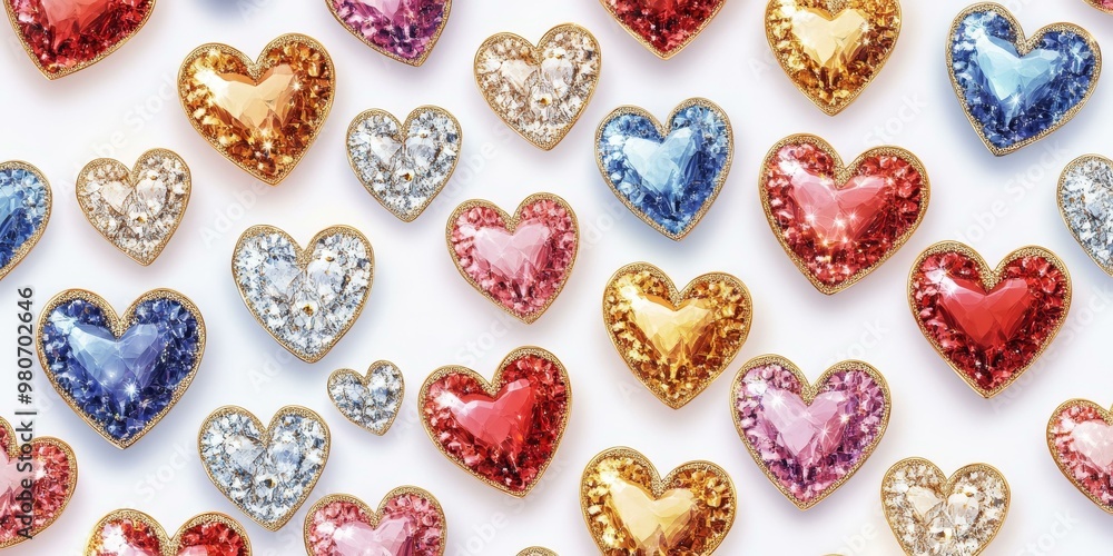 Heart-shaped gemstone jewelry on white background. Heart-shaped gemstone jewelry on white background.