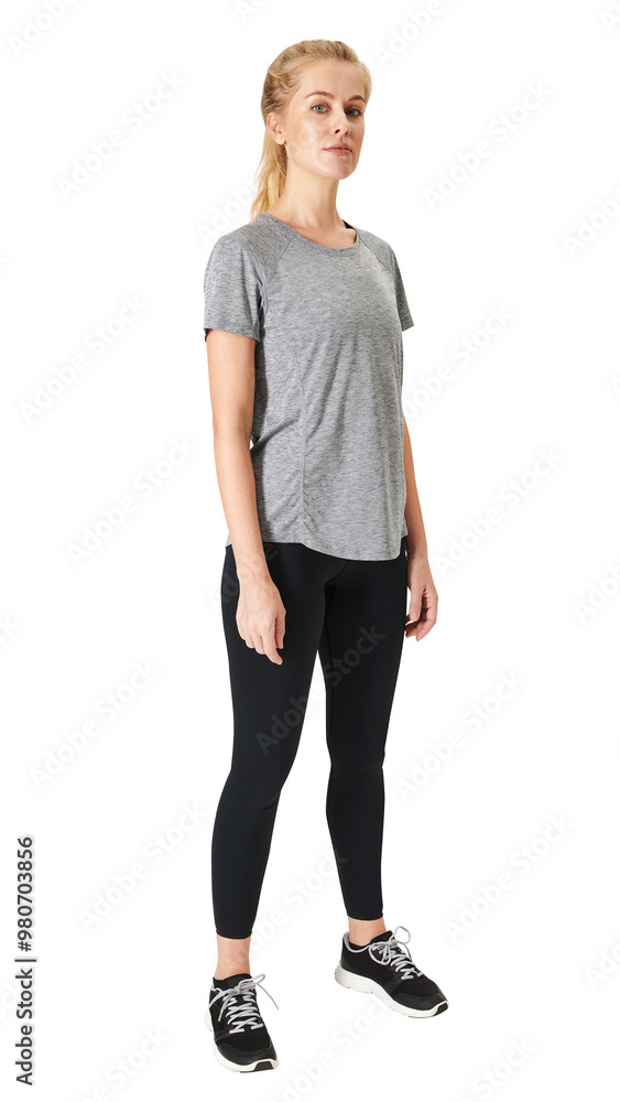 Fototapeta premium Women's leggings and sports bra png active wear mockup