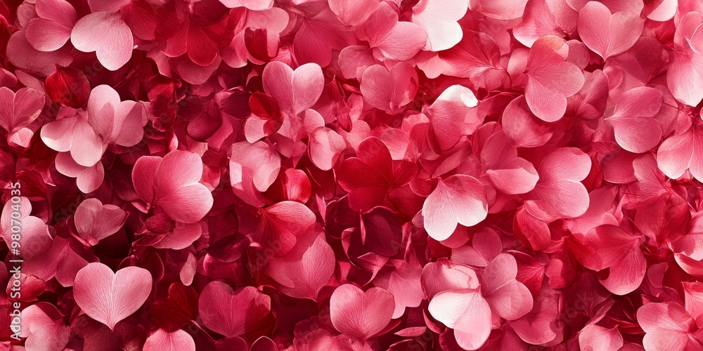 Pink heart-shaped petals, soft, delicate, romantic. Pink heart-shaped petals, soft, delicate, romantic.