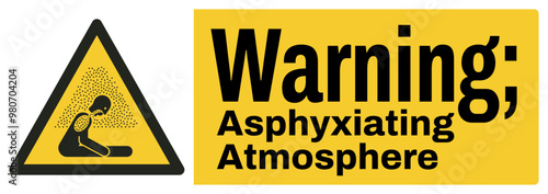 ISO warning safety signs text variation_warning ; asphyxiating atmosphere landscape size 1/2 a4,a3,a2,a1	
