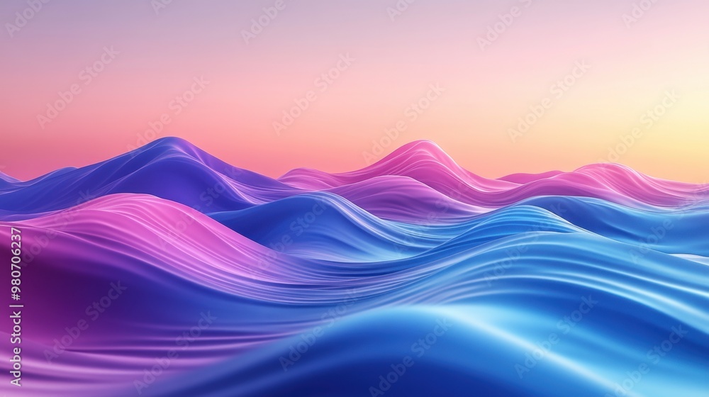 3D rendering of silk ribbon ribbon technology background abstract curve 3D rendering of silk ribbon ribbon technology background abstract curve