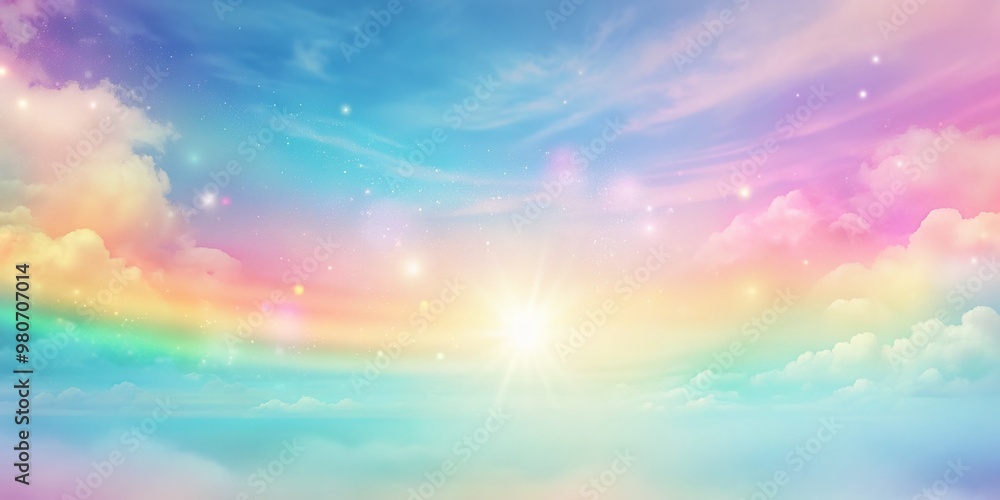 Obraz premium Softly blended pastel hues of serene rainbow colors create a soothing abstract background with gentle gradient transitions and subtle texture, evoking feelings of calmness.