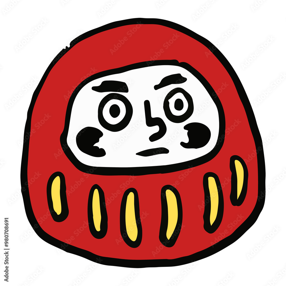 Png red daruma doodle sticker, transparent background Png red daruma doodle sticker, transparent background