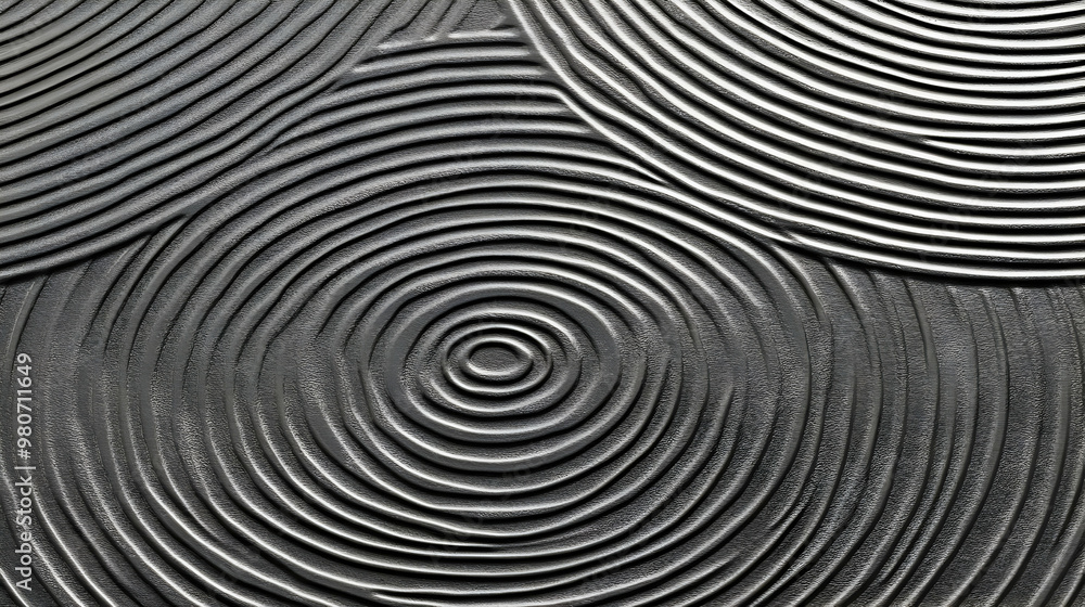 Abstract 3D Circular Pattern with Concentric Rings on a Gray Background Abstract 3D Circular Pattern with Concentric Rings on a Gray Background