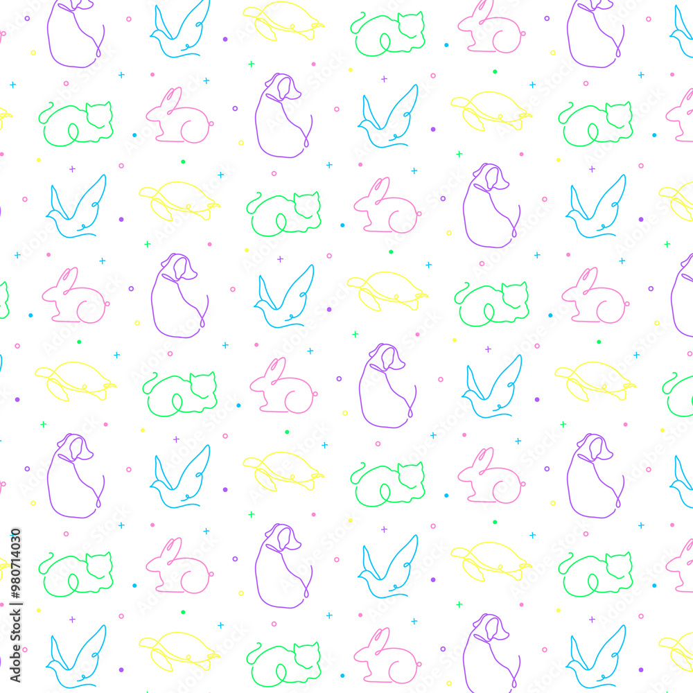 Animal seamless pattern png, line art transparent background Animal seamless pattern png, line art transparent background