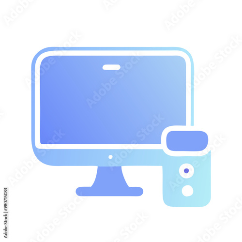 blue computer monitor icon