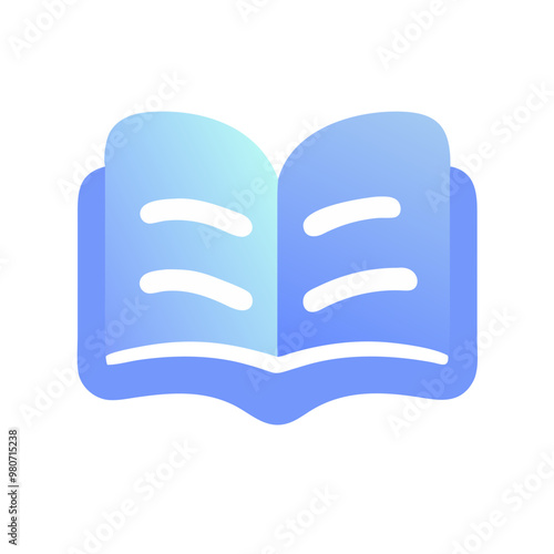 blue icon of an open book