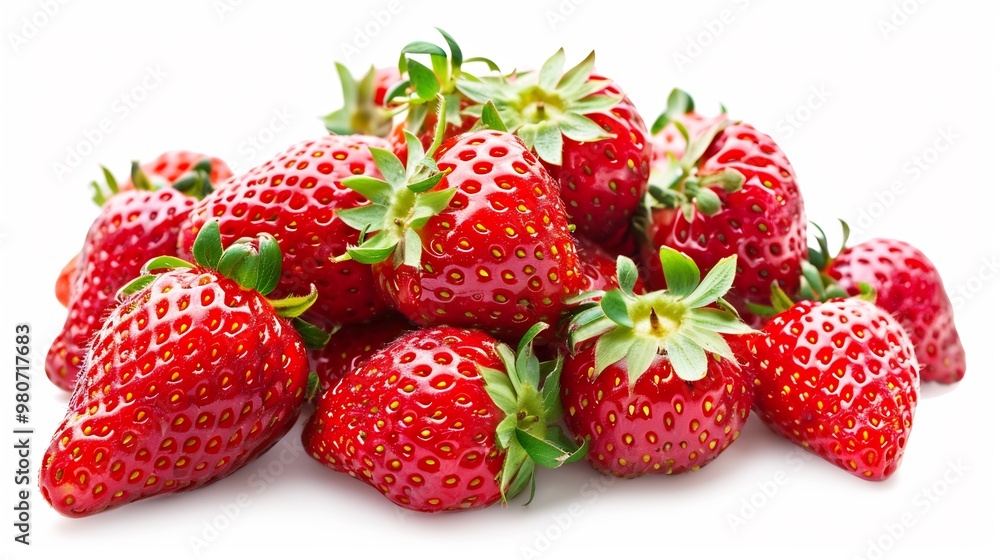 Fresh Ripe Strawberries Isolated on White Background Fresh Ripe Strawberries Isolated on White Background