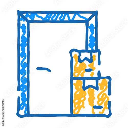 contactless door delivery doodle icon sketch vector. contactless door delivery sign. isolated symbol illustration