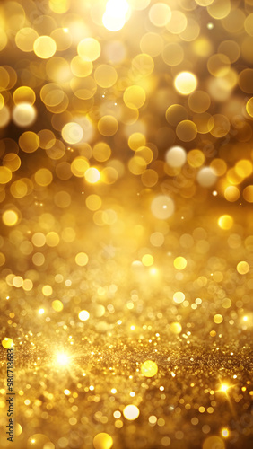 Christmas and New Year concept. golden glitter vintage lights background. de-focused