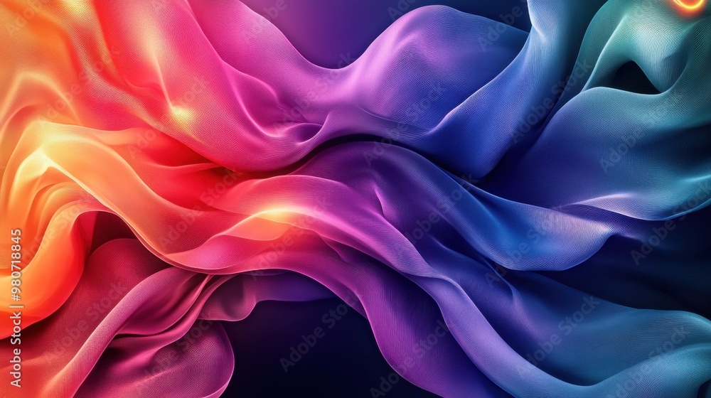 Obraz premium 3D rendering of ribbons and silk