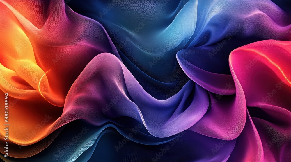 Fototapeta premium 3D rendering of ribbons and silk