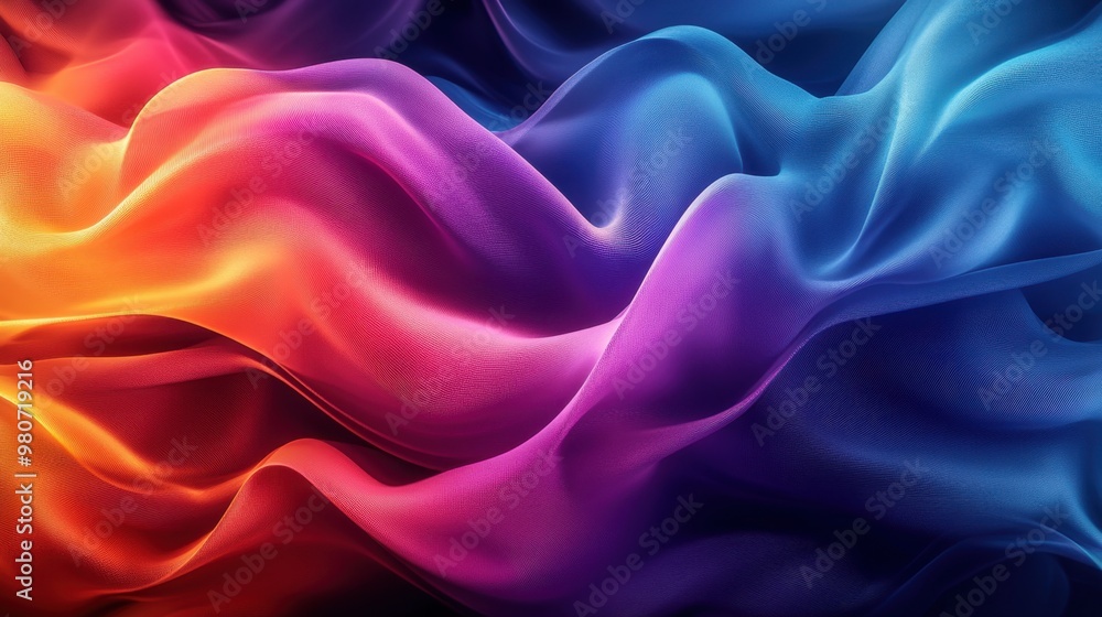 Obraz premium 3D rendering of ribbons and silk