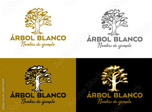 árbol blanco imagen corporativa logotipo