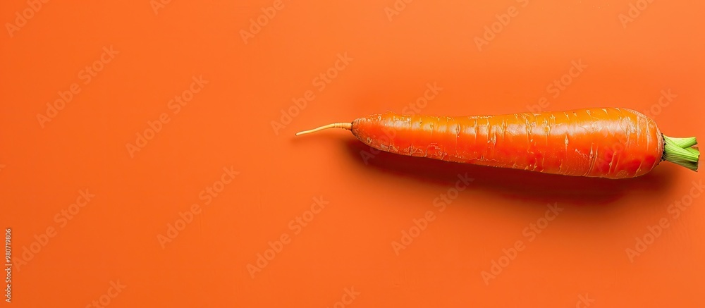 Flat lay arrangement of a fresh carrot being peeled with a vegetable peeler set against an orange background with ample space for text alongside the copy space image Flat lay arrangement of a fresh carrot being peeled with a vegetable peeler set against an orange background with ample space for text alongside the copy space image