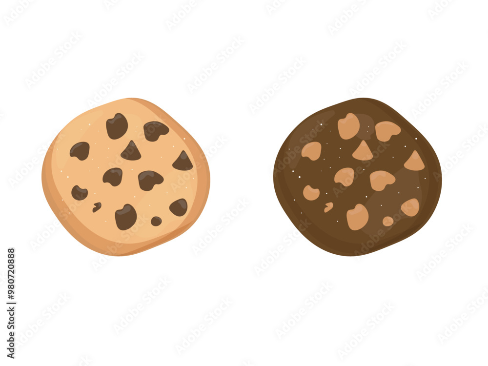 Fototapeta premium chocolate chip cookies. vector illustration