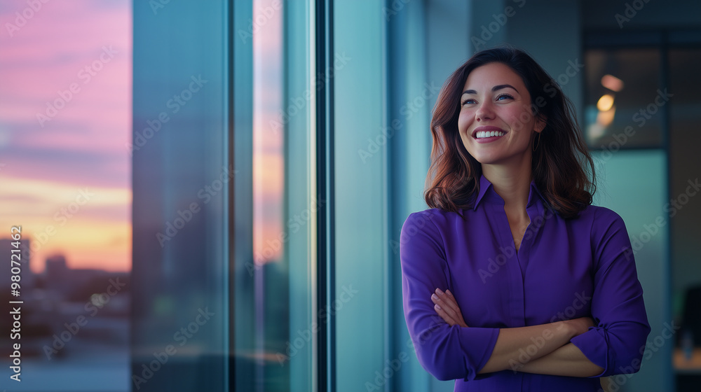 female software engineer standing out against the minimalist, high-tech office female software engineer standing out against the minimalist, high-tech office