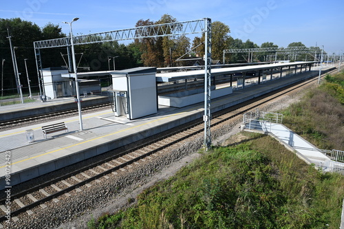 Railway station in Poland just outside Krakow.  photo