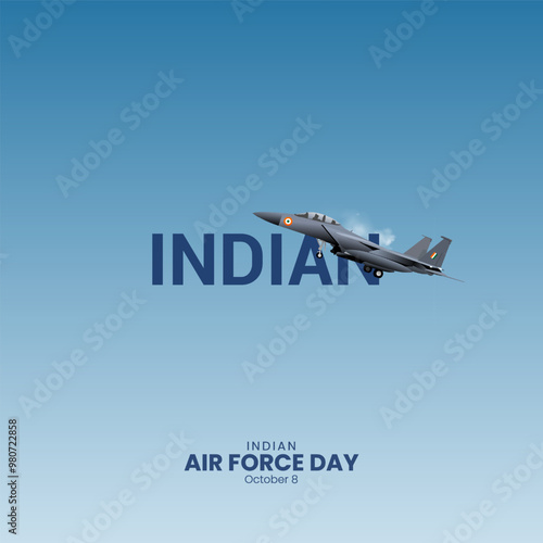 Indian Air Force Day. Air force day creative concept. India day design for banner, poster, 3d Illustration.