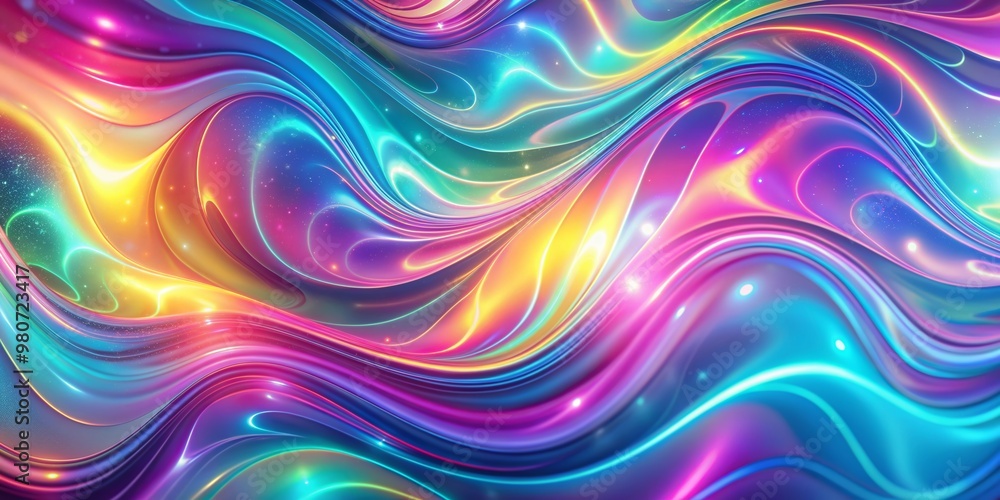 Vibrant pastel waves swirl across a mesmerizing holographic neon background, creating a kaleidoscope of colorful psychedelic abstract shapes, perfect for futuristic and tech-inspired designs. Vibrant pastel waves swirl across a mesmerizing holographic neon background, creating a kaleidoscope of colorful psychedelic abstract shapes, perfect for futuristic and tech-inspired designs.