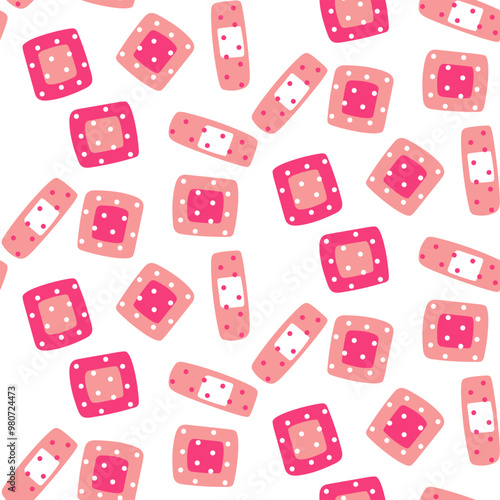 pattern of colored flat patches of pink color. Pink packaging with a breathable surface. Seamless texture of multicolored stripes. Packaging, texture treatment. Square, Rectangle, Varied