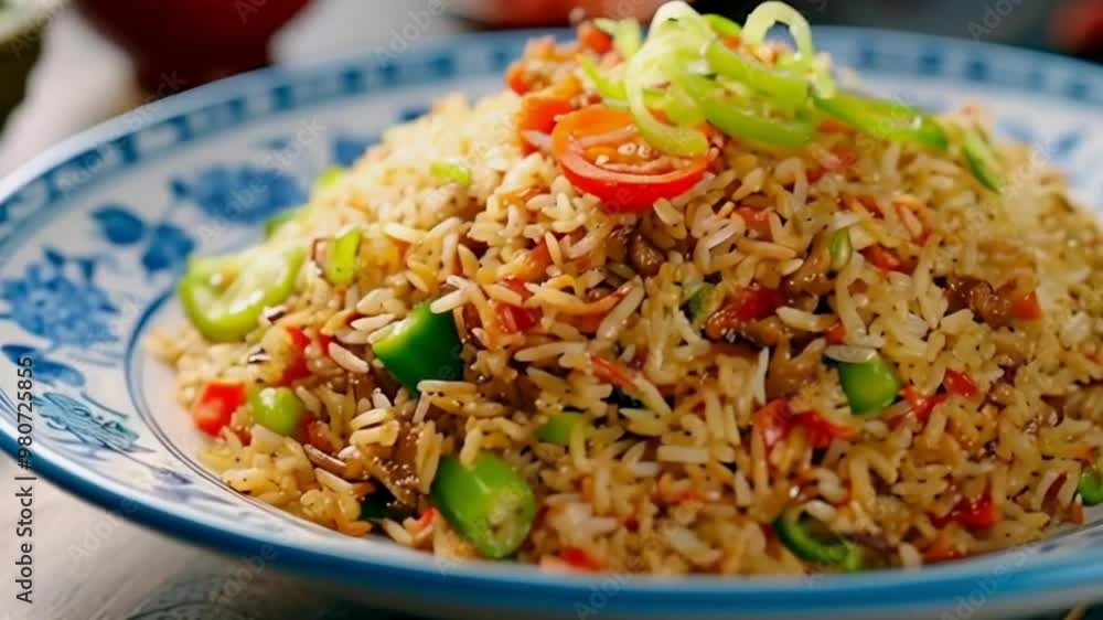 plate of chinese style fried rice High quality HD 4K video clips food, rice, meal, chicken, fried, dish, plate, dinner, vegetable plate of chinese style fried rice High quality HD 4K video clips food, rice, meal, chicken, fried, dish, plate, dinner, vegetable