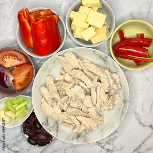 Mexican Enchilada ingredients for cooking