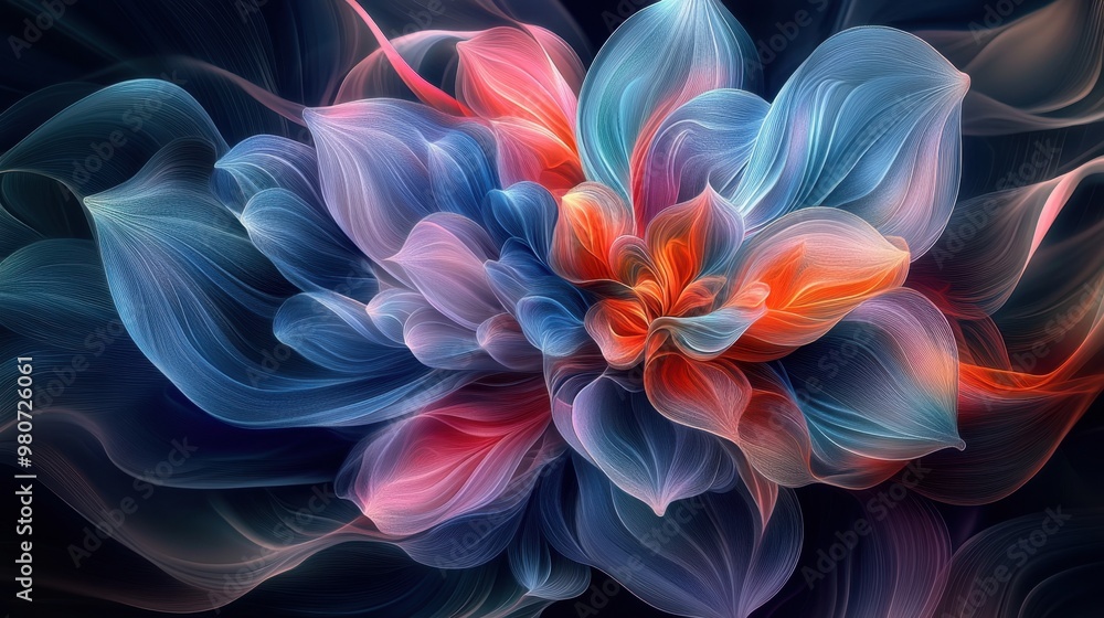 3D rendering of blooming flowers 3D rendering of blooming flowers