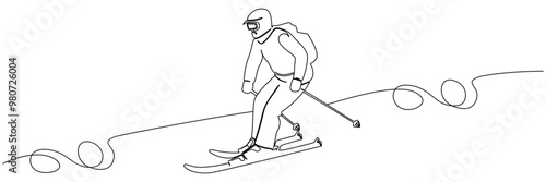 line art ski illustration background