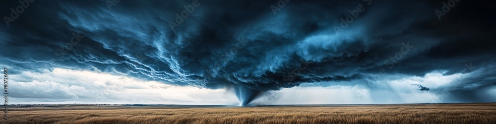 dramatic tornado in a dark stormy sky dramatic tornado in a dark stormy sky