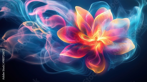 3D rendering of blooming flowers