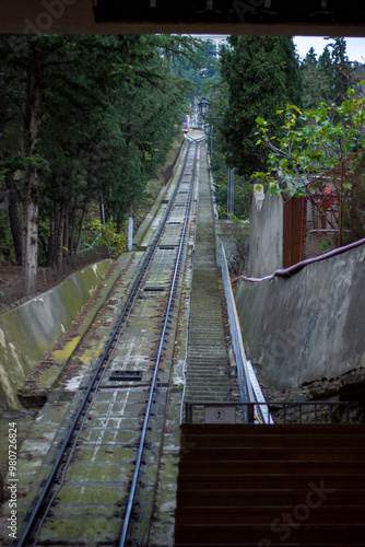 Railway up the Tbilisi funicular mountain, Georgia. photo