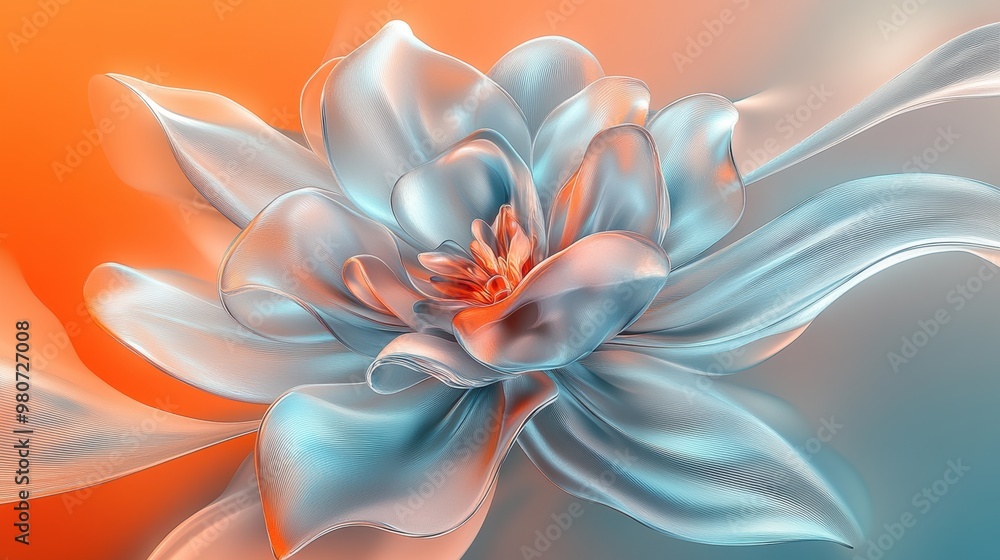 3D rendering of blooming flowers 3D rendering of blooming flowers