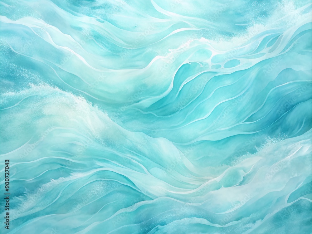 Soft abstract aqua watercolor paint flow creates mesmerizing texture patterns with gentle ripples and blended edges on a serene baby blue background perfect for wallpapers. Soft abstract aqua watercolor paint flow creates mesmerizing texture patterns with gentle ripples and blended edges on a serene baby blue background perfect for wallpapers.