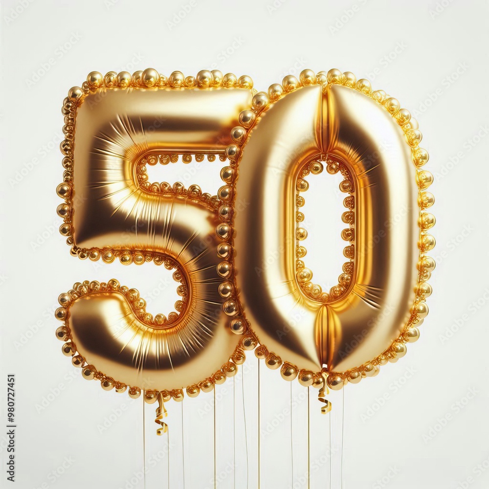 Number balloon in golden color Number balloon in golden color