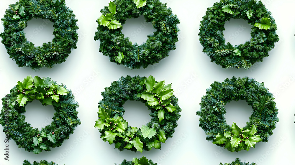 3D Iconic Compostable Packaging Christmas Wreath Design | Seamless Minimal Background & Eco-Friendly Zero Waste Holiday Concept 3D Iconic Compostable Packaging Christmas Wreath Design | Seamless Minimal Background & Eco-Friendly Zero Waste Holiday Concept