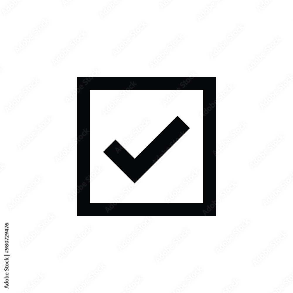 Checkmark Icon Inside a Square, Approval or Done Symbols Checkmark Icon Inside a Square, Approval or Done Symbols