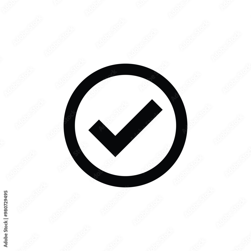 Checkmark Icon Inside a Circle, Approval or Done Symbols Checkmark Icon Inside a Circle, Approval or Done Symbols