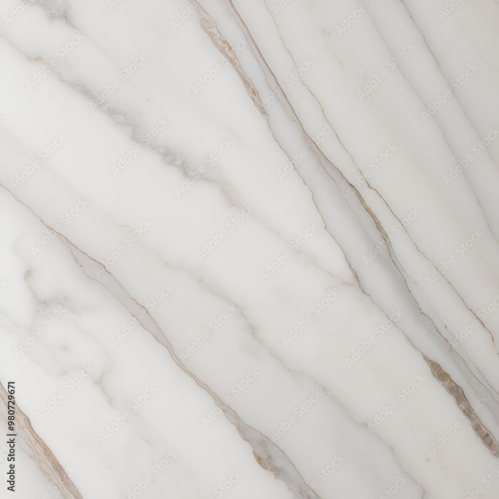 Close-up view of a marble surface. The marble is predominantly white with subtle gray veining and occasional light brown streaks Close-up view of a marble surface. The marble is predominantly white with subtle gray veining and occasional light brown streaks