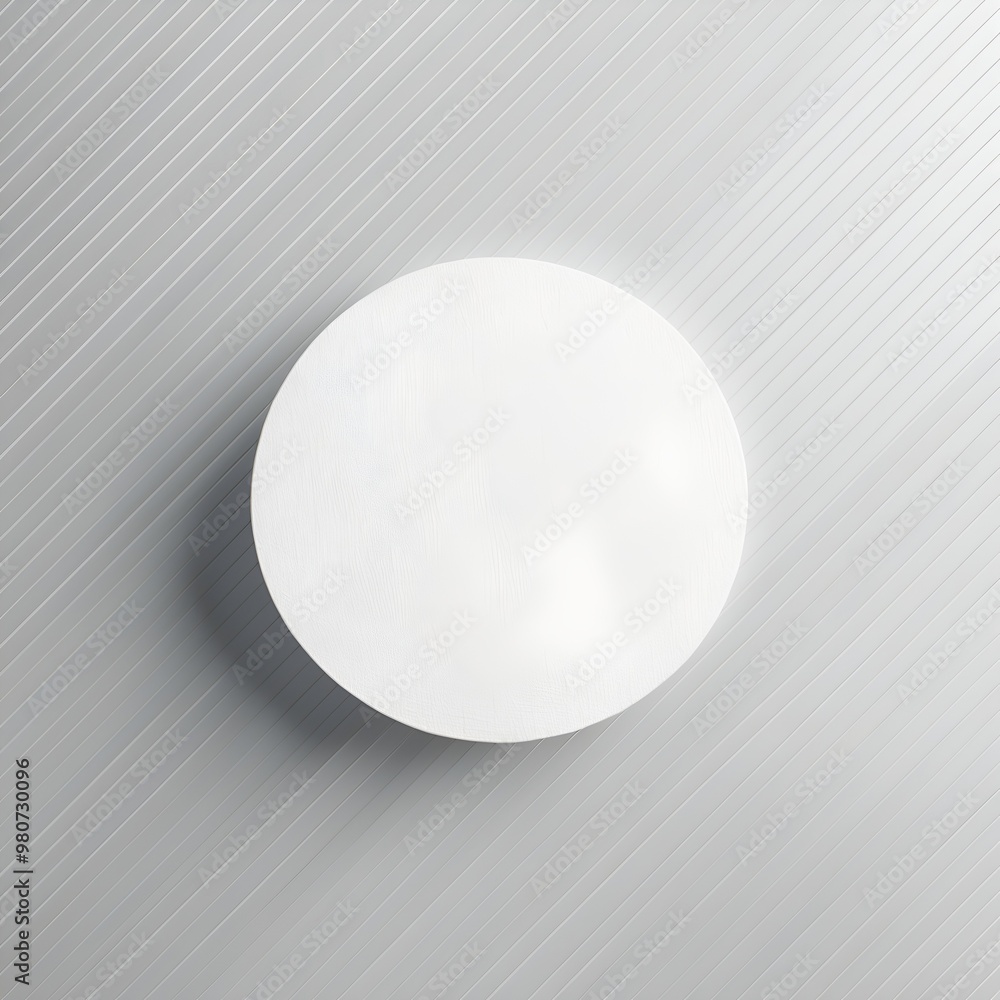 circular design with a clean, white surface. The circle is centered against a light gray, diagonally striped background, creating a subtle contrast. circular design with a clean, white surface. The circle is centered against a light gray, diagonally striped background, creating a subtle contrast.