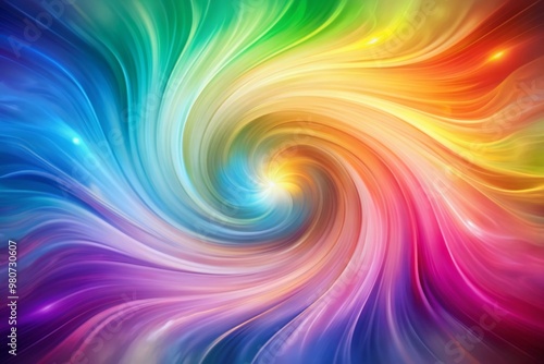 Soft focus pastel hues blend in a mesmerizing gradient, radiating warmth and playfulness, as vibrant colors of the rainbow swirl together in a stunning blurred background.