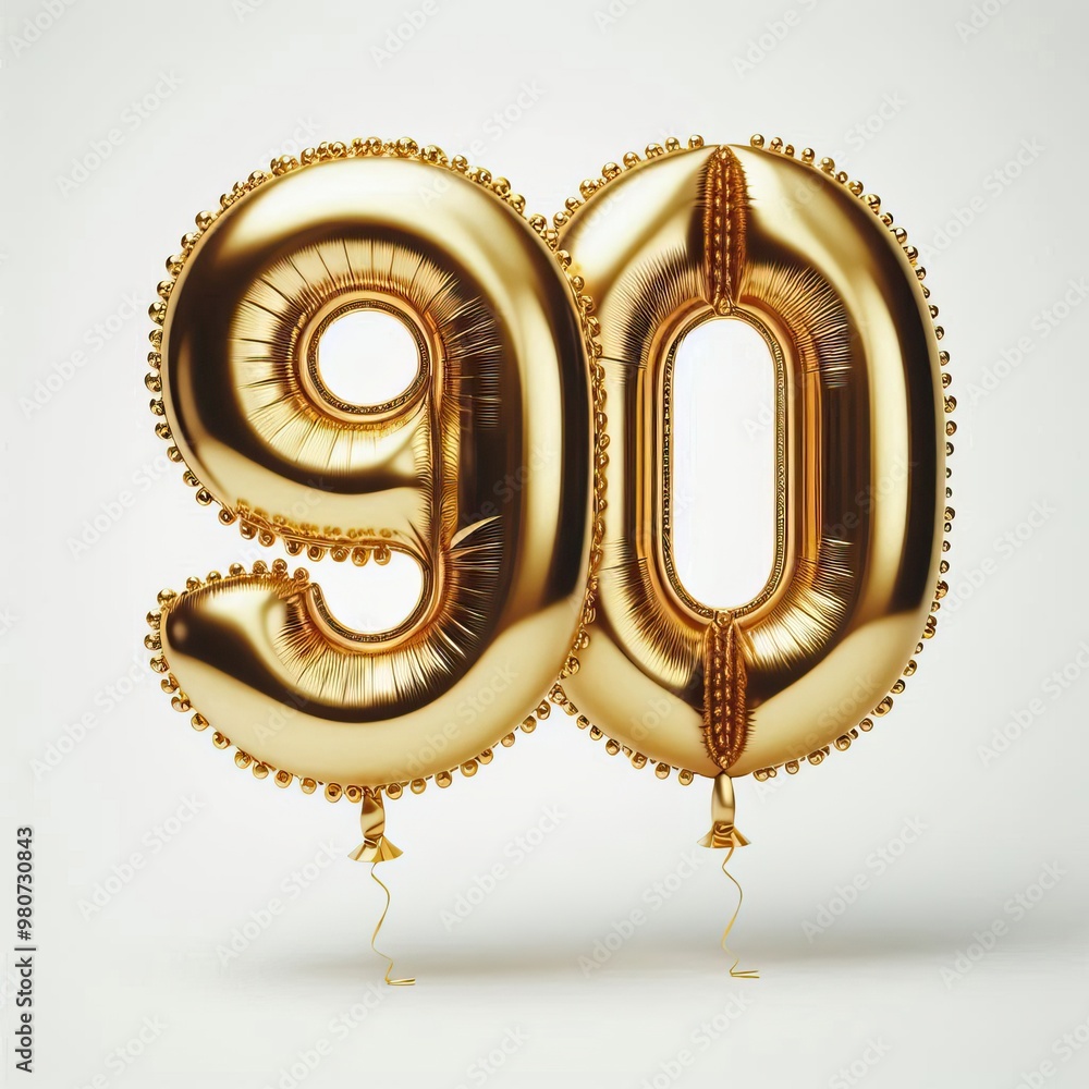 Number balloon in golden color Number balloon in golden color