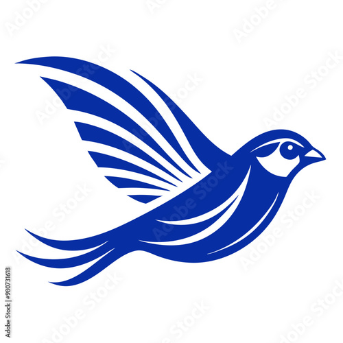 blue bird vector without background