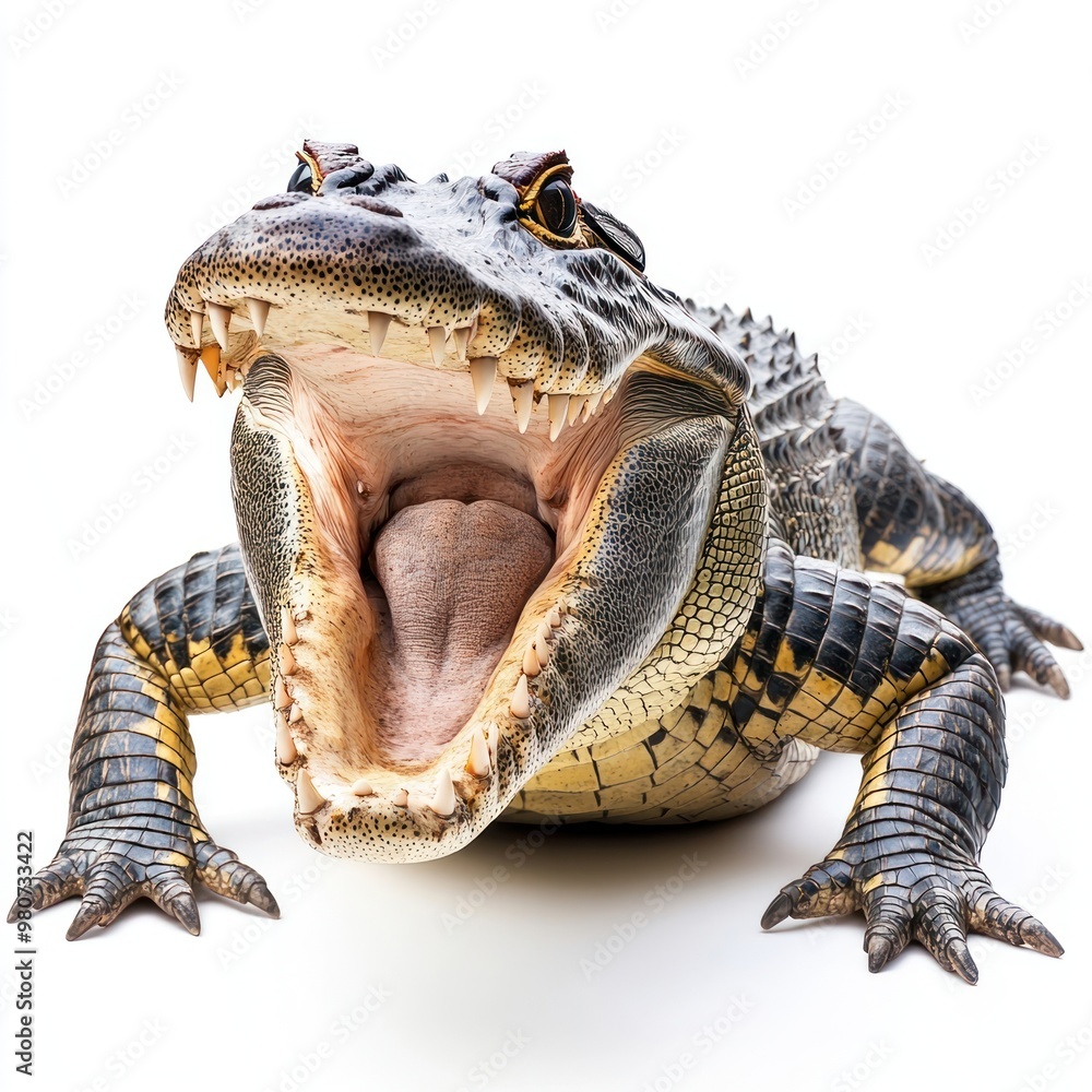 Obraz premium Crocodile roaring alligator reptile animal.