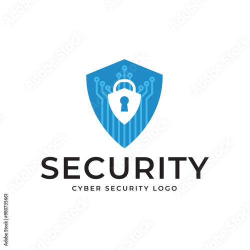 Cyber Security Logo or badge for technology and security company.