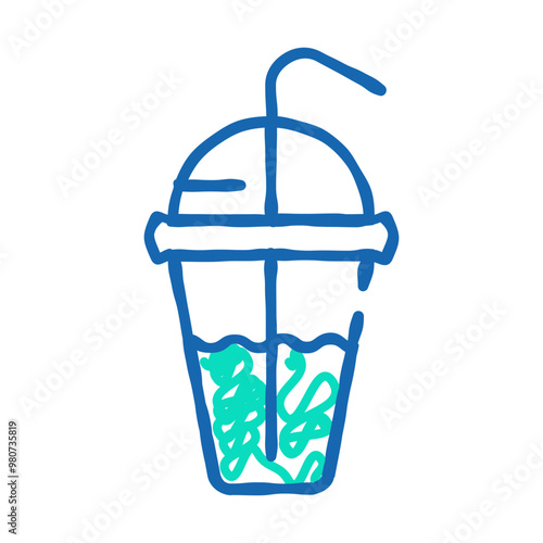 drink cocktail cup doodle icon sketch vector. drink cocktail cup sign. isolated symbol illustration